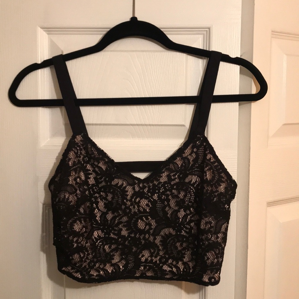 Express black lace bralette/crop top
